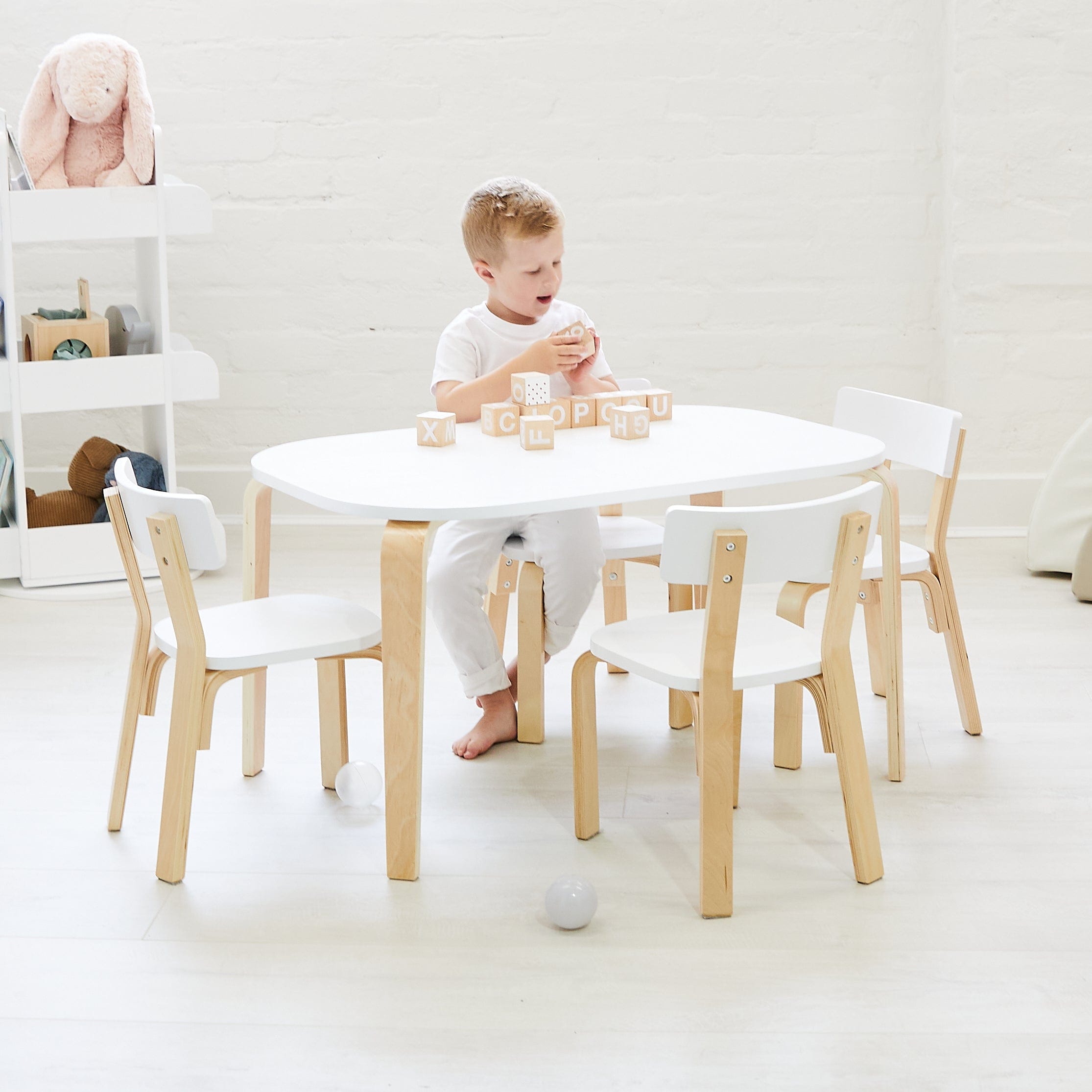 EZRA Rectangle Table & 4 Chair Set 1 EZRA Rectangle Table & 4 Chair Set