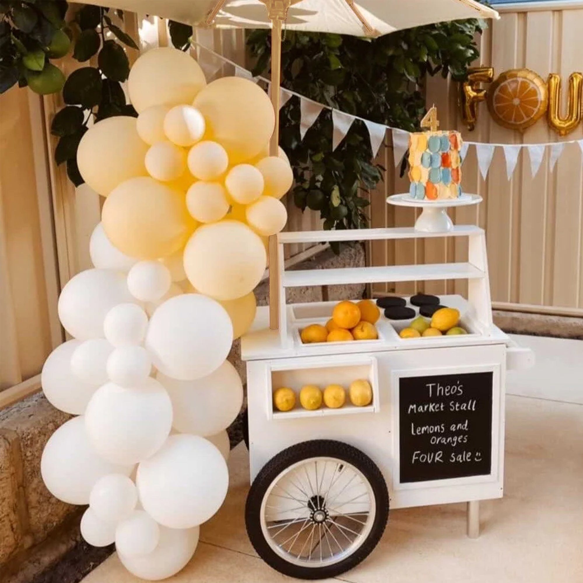 Outdoor Mud Kitchen Cart with Umbrella - Preorder 2 Outdoor Mud Kitchen Cart with Umbrella - Preorder