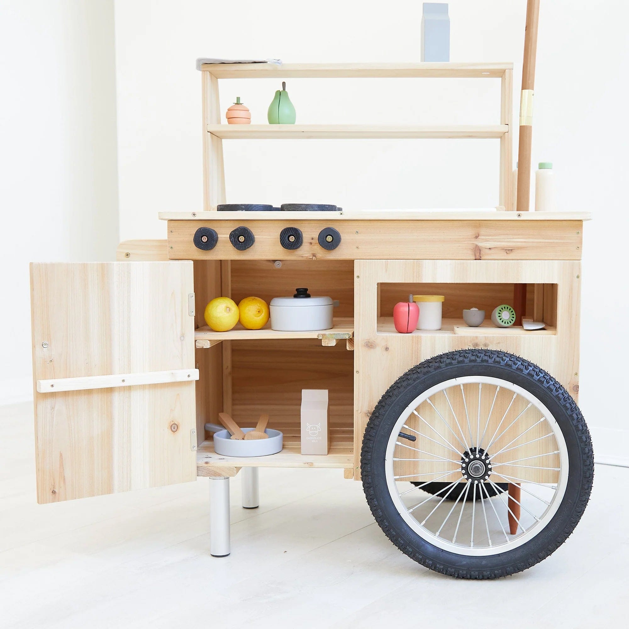 Outdoor Mud Kitchen Cart with Umbrella - Preorder 3 Outdoor Mud Kitchen Cart with Umbrella - Preorder