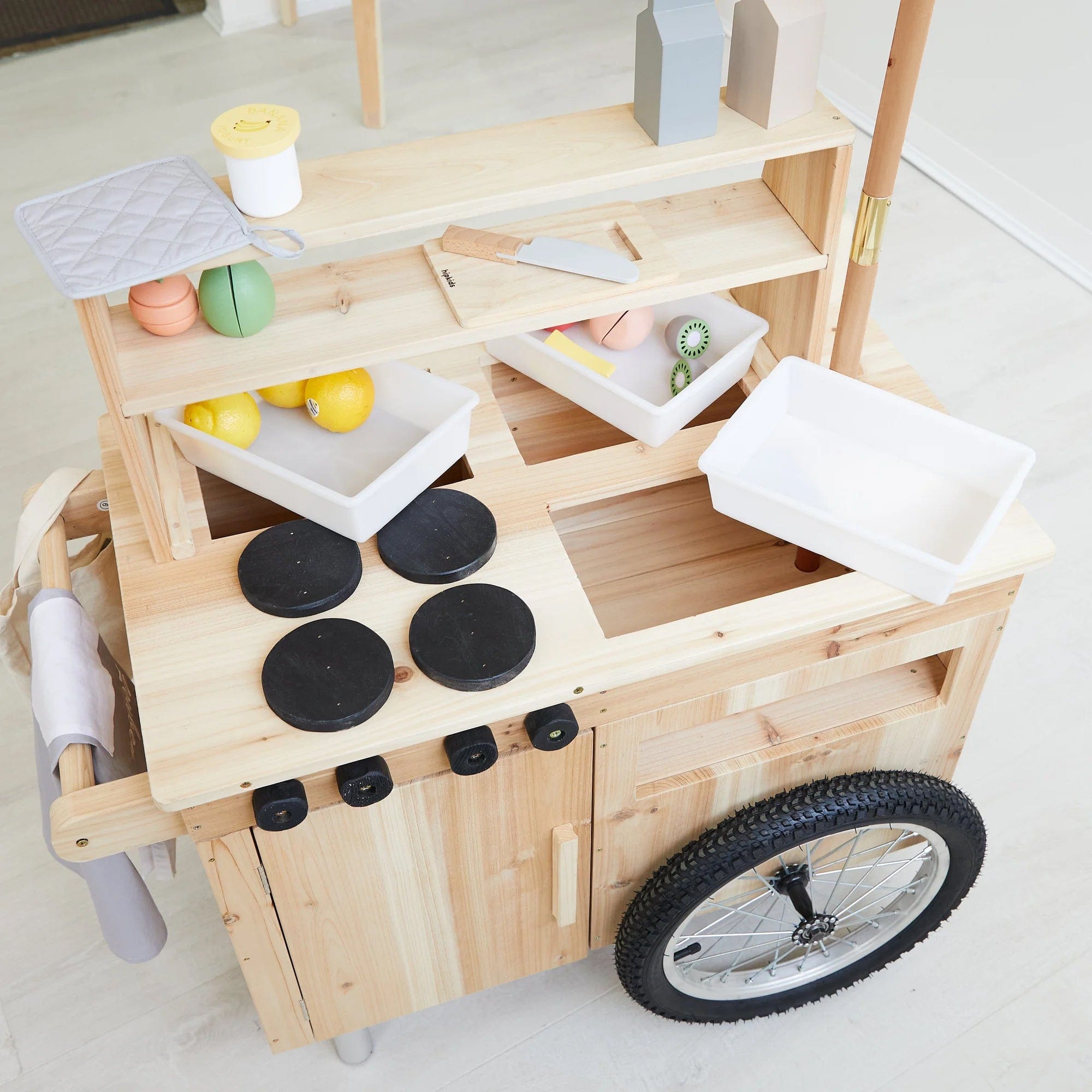 Outdoor Mud Kitchen Cart with Umbrella - Preorder 6 Outdoor Mud Kitchen Cart with Umbrella - Preorder