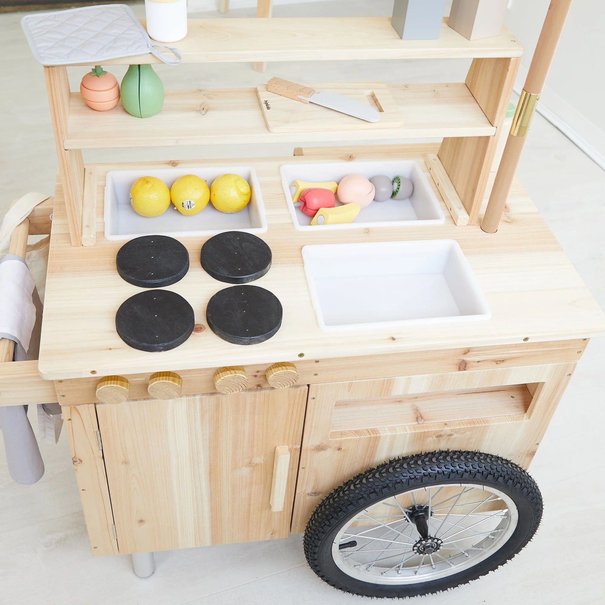 Outdoor Mud Kitchen Cart with Umbrella - Preorder 7 Outdoor Mud Kitchen Cart with Umbrella - Preorder