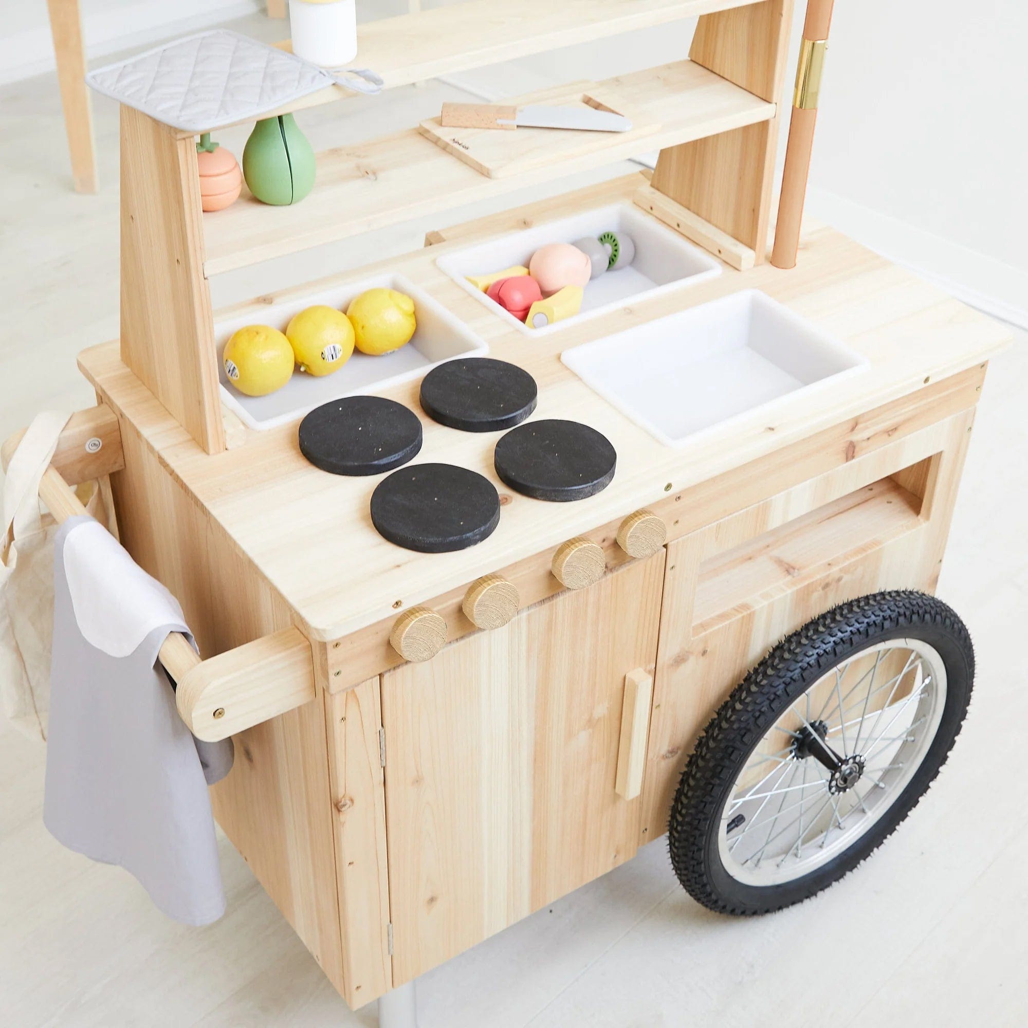 Outdoor Mud Kitchen Cart with Umbrella - Preorder 8 Outdoor Mud Kitchen Cart with Umbrella - Preorder