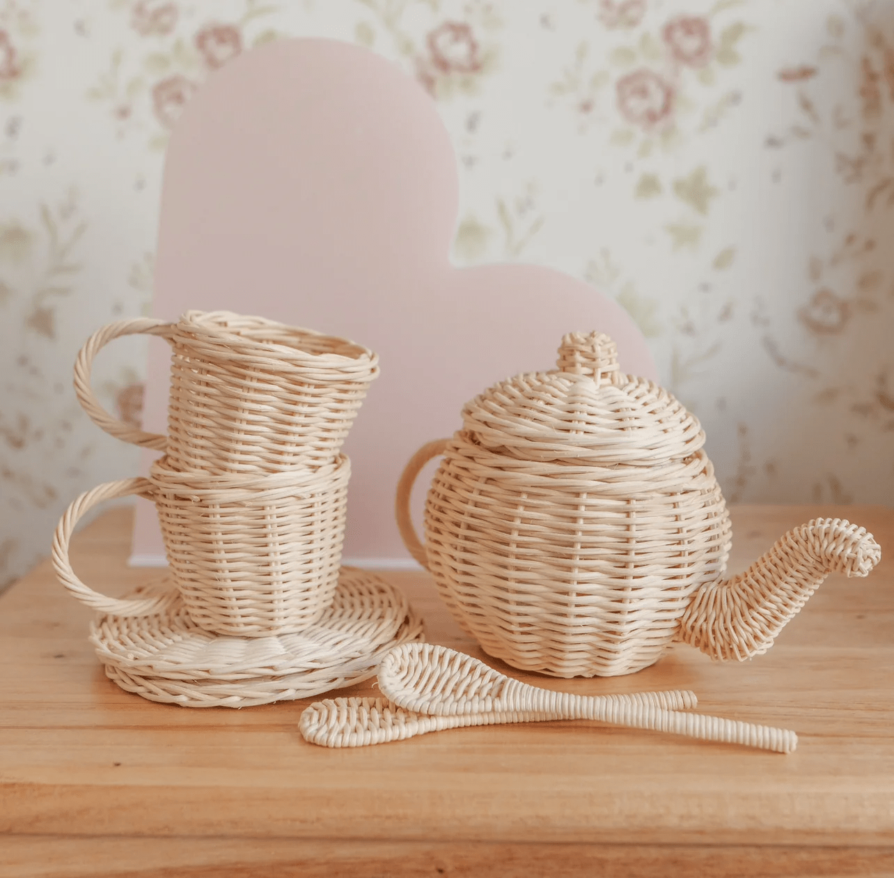 Juni Moon Little Sippers Rattan tea set - 7pcs