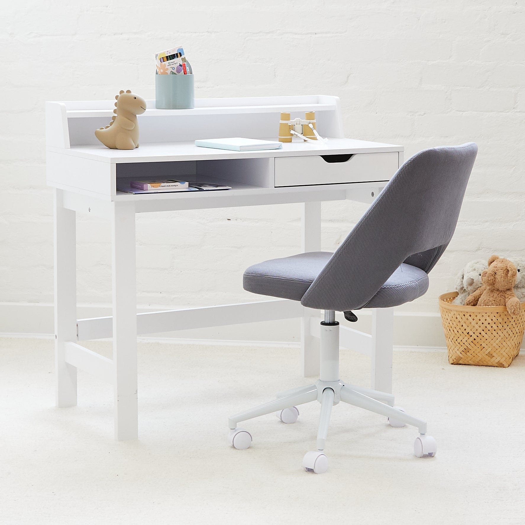 Leon Study Desk & BILLY Corduroy Desk Chair Set 1 Leon Study Desk & BILLY Corduroy Desk Chair Set
