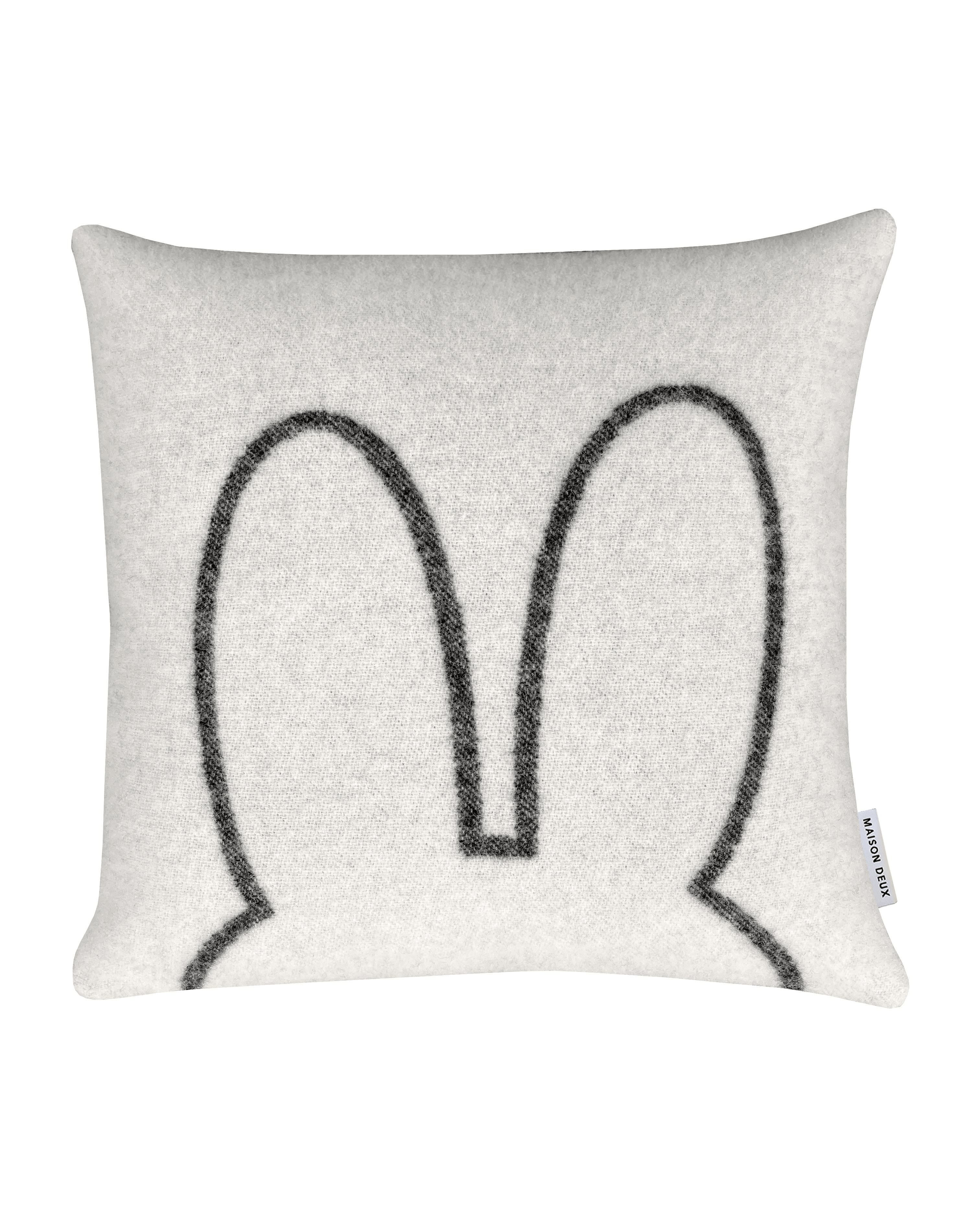 Maison Deux Miffy Cushion - White Black 1 Maison Deux Miffy Cushion - White Black