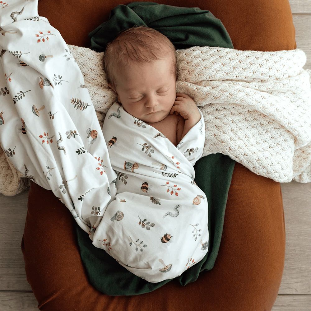 Snuggle Hunny Garden Friends Organic Jersey Wrap & Beanie Set 5 Snuggle Hunny Garden Friends Organic Jersey Wrap & Beanie Set