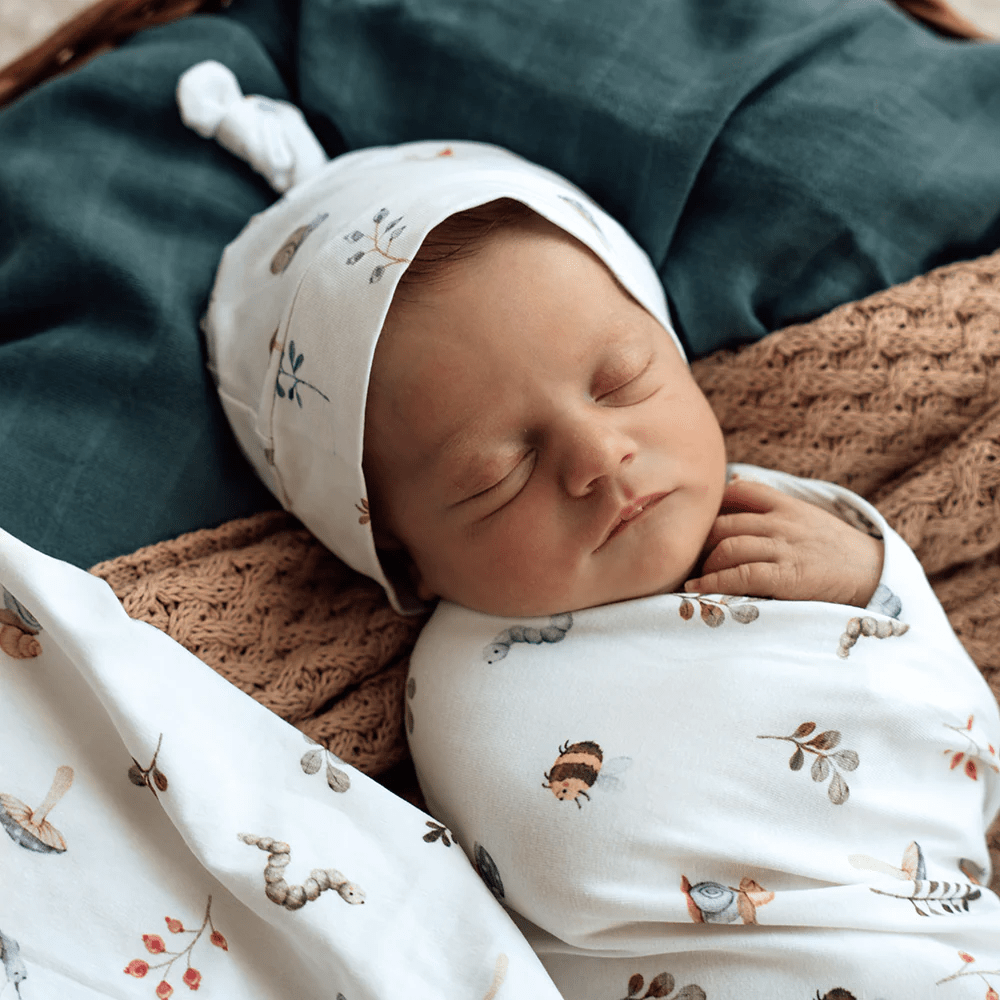 Snuggle Hunny Garden Friends Organic Jersey Wrap & Beanie Set 7 Snuggle Hunny Garden Friends Organic Jersey Wrap & Beanie Set