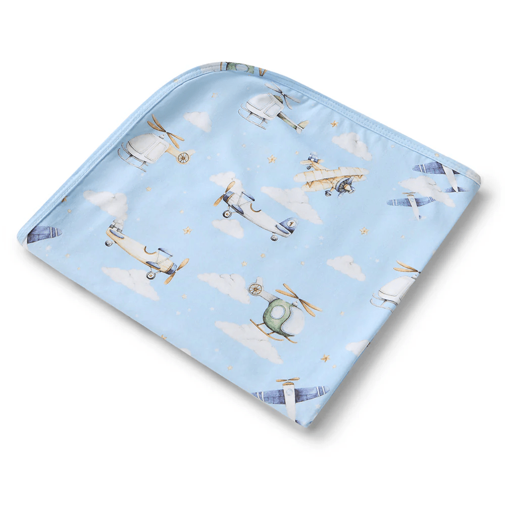 Snuggle Hunny Taking Flight Organic Jersey Wrap & Beanie Set 3 Snuggle Hunny Taking Flight Organic Jersey Wrap & Beanie Set