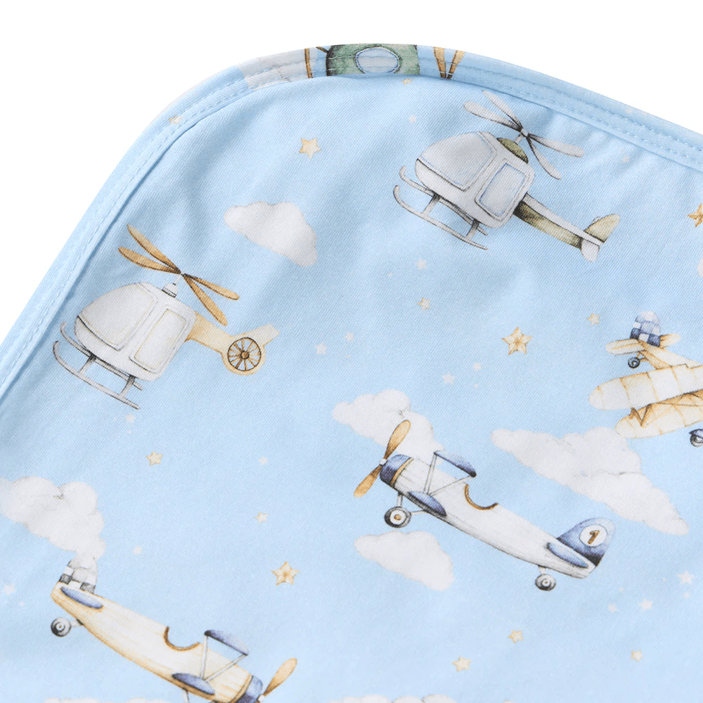 Snuggle Hunny Taking Flight Organic Jersey Wrap & Beanie Set 4 Snuggle Hunny Taking Flight Organic Jersey Wrap & Beanie Set
