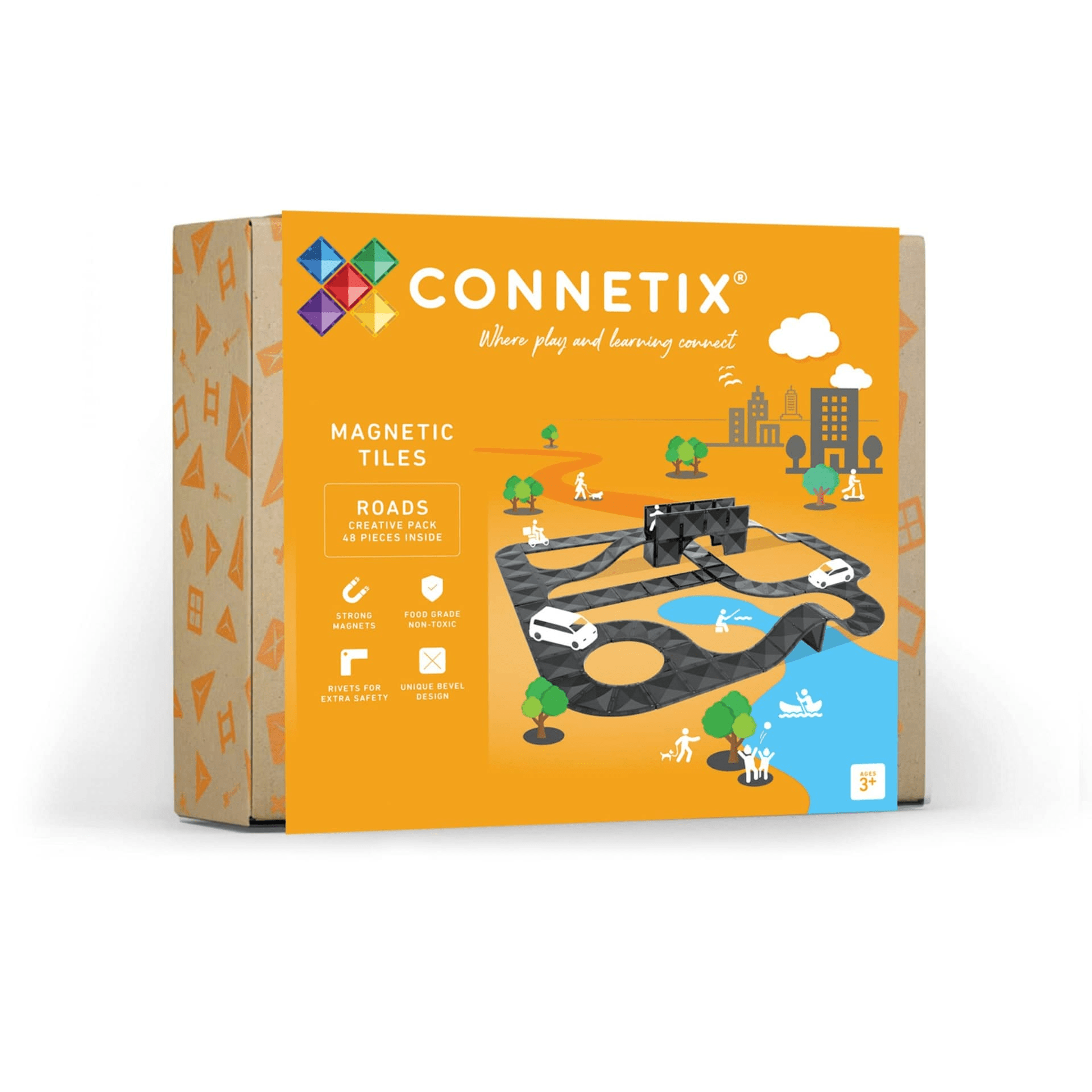 Connetix Tiles Creative Roads Pack 48 Piece