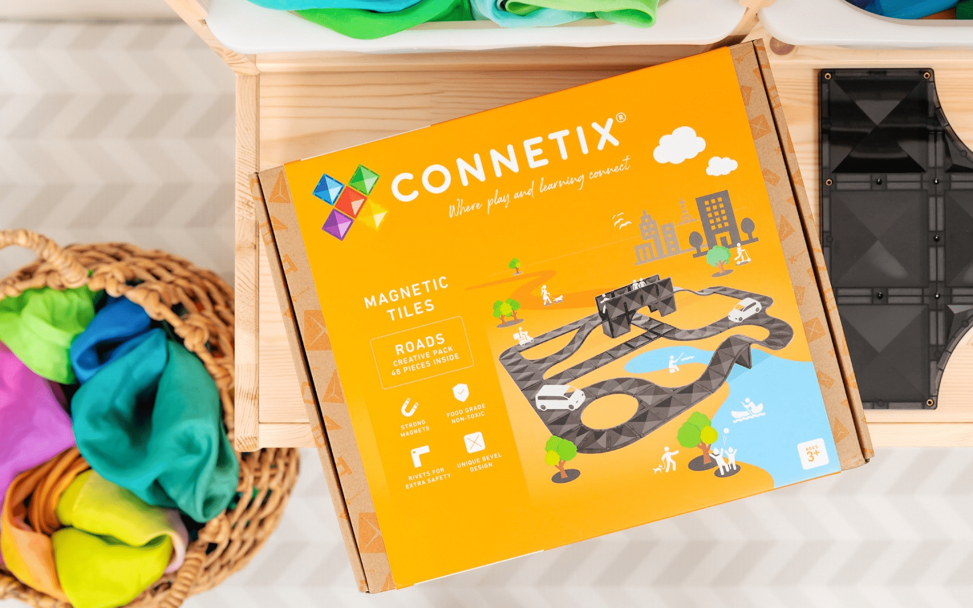 Connetix Tiles Creative Roads Pack 48 Piece 13 Connetix Tiles Creative Roads Pack 48 Piece