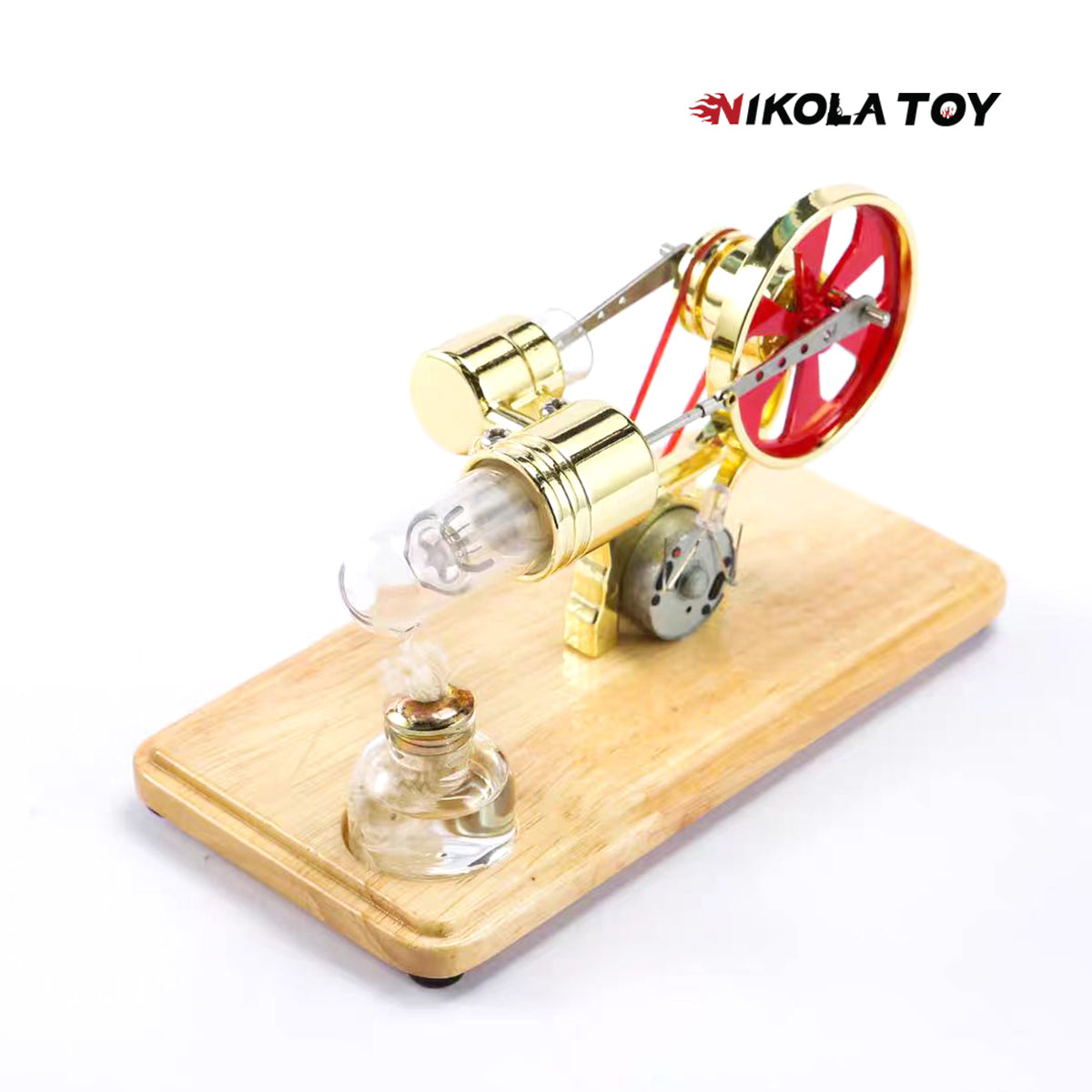 NIKOLATOY® Bamboo based single cylinder Stirling engine