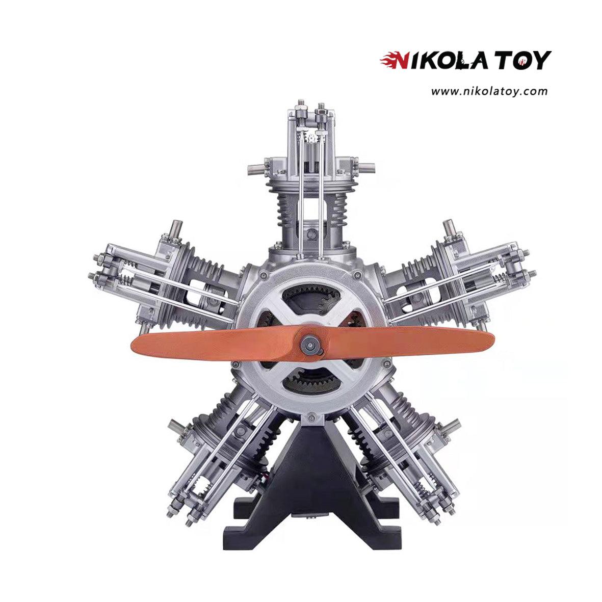 NIKOLATOY® TECHING DIY 5 Cylinder Electric Mechanical Aircraft Radial Engine Model Kits