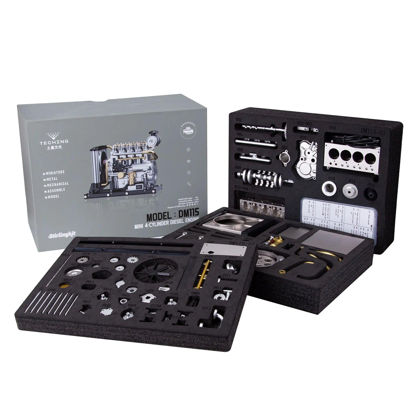 NIKOLATOY® TECHING Workable Mini Diesel 4-cylinder Engine Metal Model DIY Kits 2 NIKOLATOY® TECHING Workable Mini Diesel 4-cylinder Engine Metal Model DIY Kits