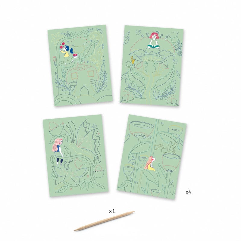 DJECO Fantasy Garden Scratch Cards 3 DJECO Fantasy Garden Scratch Cards