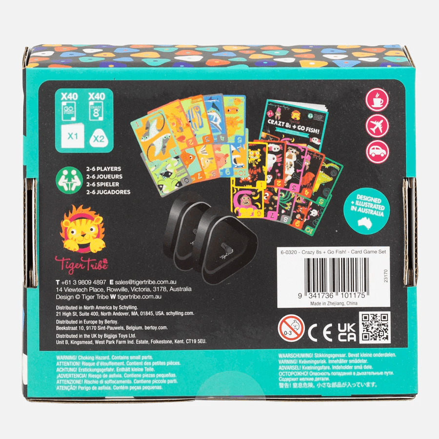 Tiger Tribe Crazy 8s + Go Fish! - Card Game Set 12 Tiger Tribe Crazy 8s + Go Fish! - Card Game Set