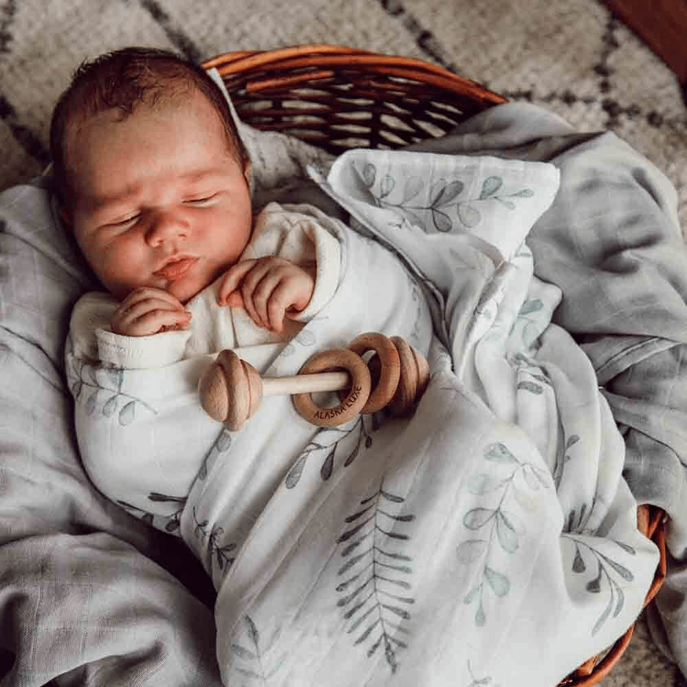 Snuggle Hunny Wild Fern Organic Muslin Wrap 4 Snuggle Hunny Wild Fern Organic Muslin Wrap