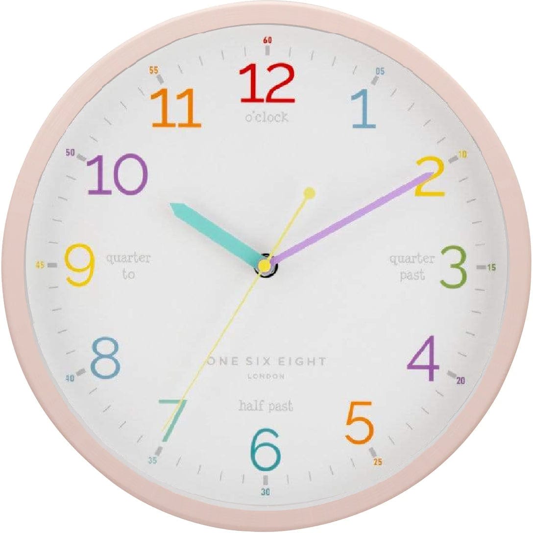 One Six Eight London LEARN THE TIME Silent Wall Clock 30cm