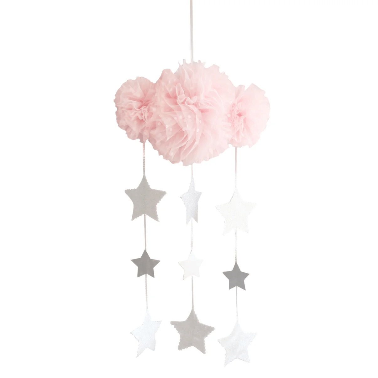 Alimrose Tulle Cloud Mobile - Pale Pink & Silver