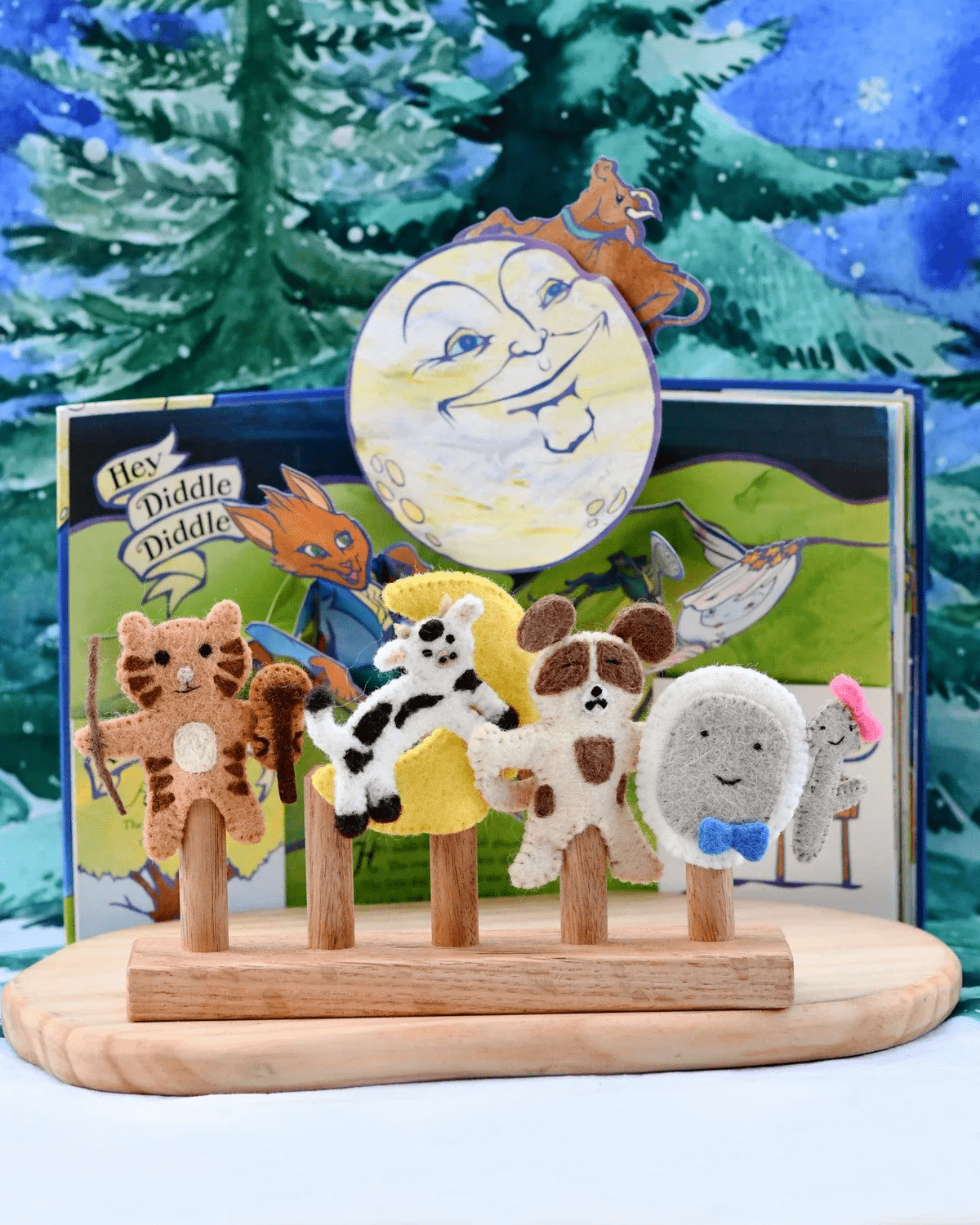 Tara Treasures Hey Diddle Diddle Finger Puppet Set 3 Tara Treasures Hey Diddle Diddle Finger Puppet Set