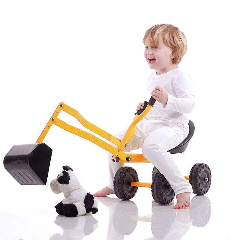 Kids Steel Toy Ride-On Excavator - Mustard 10 Kids Steel Toy Ride-On Excavator - Mustard