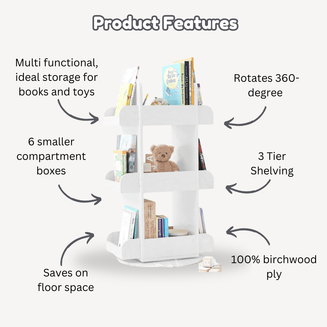 2 in 1 Rotating Bookshelf / Toy Organiser 4 2 in 1 Rotating Bookshelf / Toy Organiser